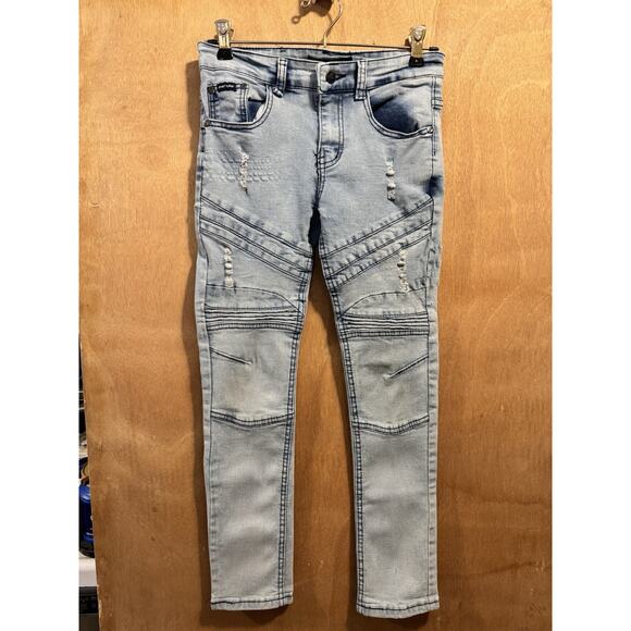 Phat Farm Denim Kids Jeans Size 10 Stretch Skinny Distressed *see flaw* - Picture 1 of 10